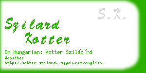 szilard kotter business card